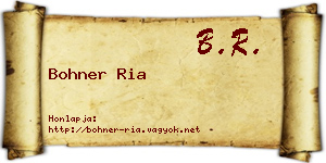 Bohner Ria névjegykártya